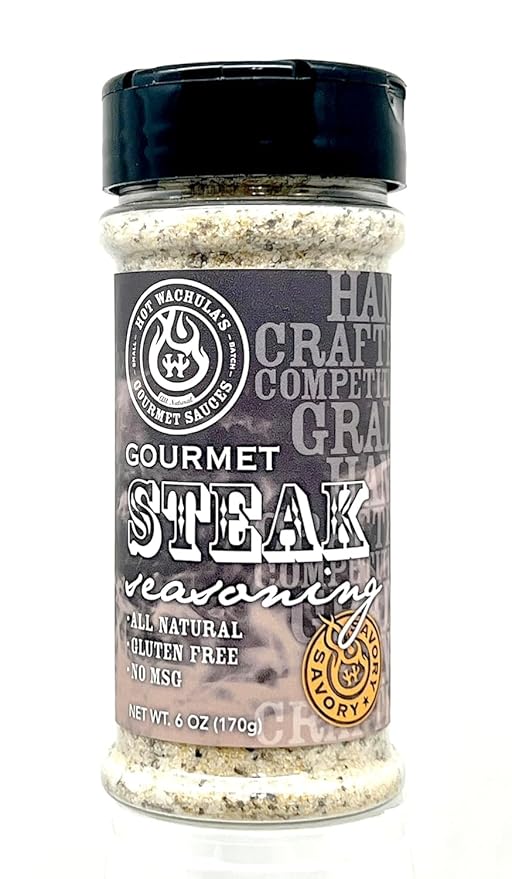Hot Wachula?™s Gourmet Steak | Premium Steak Seasoning for Perfectly Flavored Steaks | Award Winning Seasoning for Smoking & Grilling | All Natural | No Added Fillers | No Silica Dioxide | No MSG | Gluten Free
