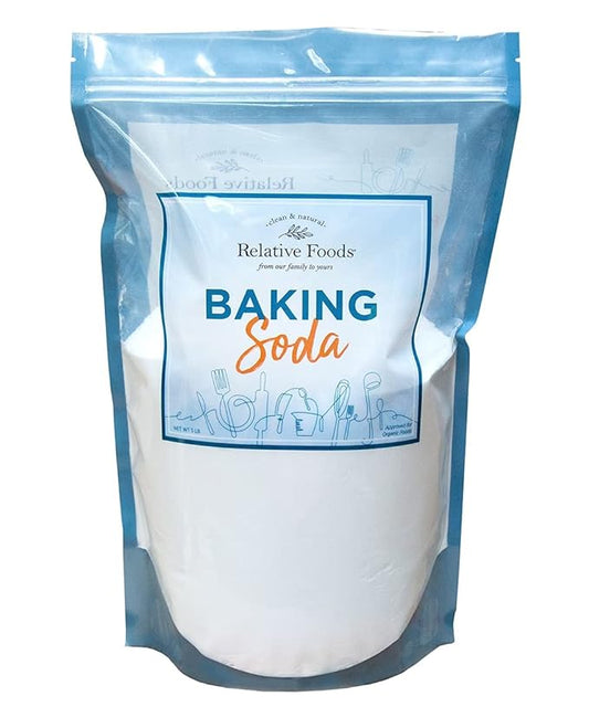 Relative Foods Baking Soda for Cooking, cleaning, & More - Gluten Free Sodium Bicarbonate Baking Mix w/No Preservatives - Pure Bulk Baking Soda for Baking (5, Pounds) Mined from the earth with nothing added.