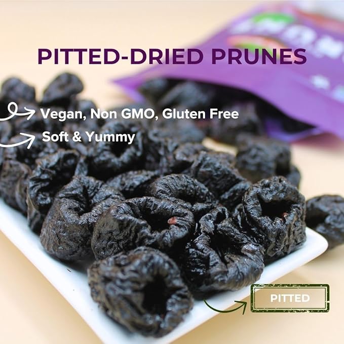 Perfect Delights Prunes, Vegan, Sun-Dried Pitted Prunes, Healthy Fruit Snack for Kids and Adults - Single Pack (16 oz)