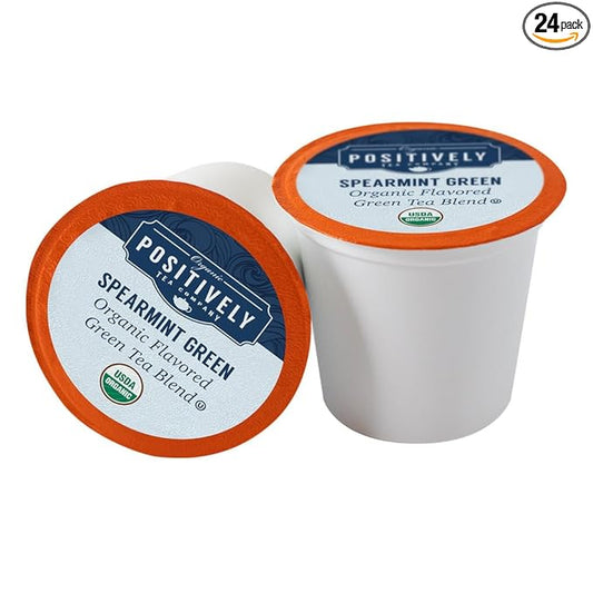 Organic Positively Tea Company, Spearmint Green Tea, K-Cup Compatible, 24 Pods