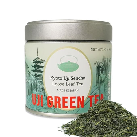 Premium Uji Sencha Green Tea ??Authentic Japanese Loose Leaf Tea from Kyoto, 1.41 oz (40g) Tin ??Freshly Harvested, Aromatic & Smooth Japanese food