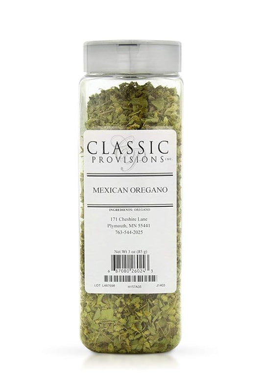 Classic Provisions Spices, Mexican Oregano Dried Whole Leaves ??3oz Shaker ??Rich in Flavor for Snacks, Chicken, Salsa, Guacamole, and More