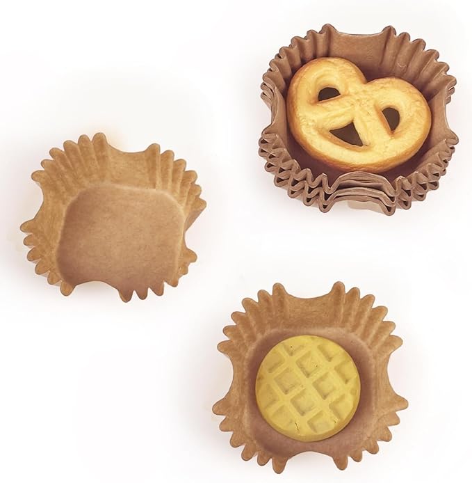 qiqee 500pcs Natural Square Cupcake Liners Muffin Linner No Smell, Food Grade Brown Baking Cups竊늆tandard Sizeç«?,<div>