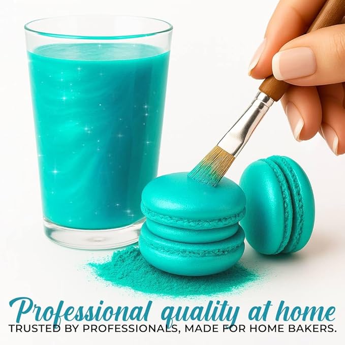 Bulk (20g) Luster Dust Edible Cake Decorations, Teal Edible Dust for Cake Edible Luster Dust for Cupcake Decorations, Cake Drip, Teal Edible Paint for Cakes, Edible Shimmer Dust for Drinks