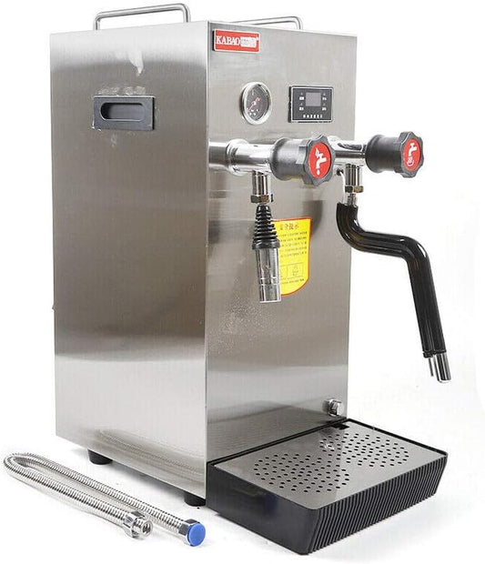 2500W Professional Espresso Coffee Machine, 2.1Gal Steam Water Boiling Machine, LED Display 360° Water Valve Coffee Machine for Tea Restaurant Equipment