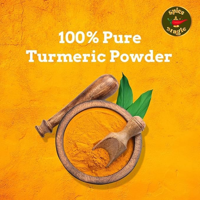 Spice Magic Turmeric Powder ??3.5 oz (100 g) | Pure, Natural Ground Haldi for Cooking, Golden Milk & Wellness Recipes.