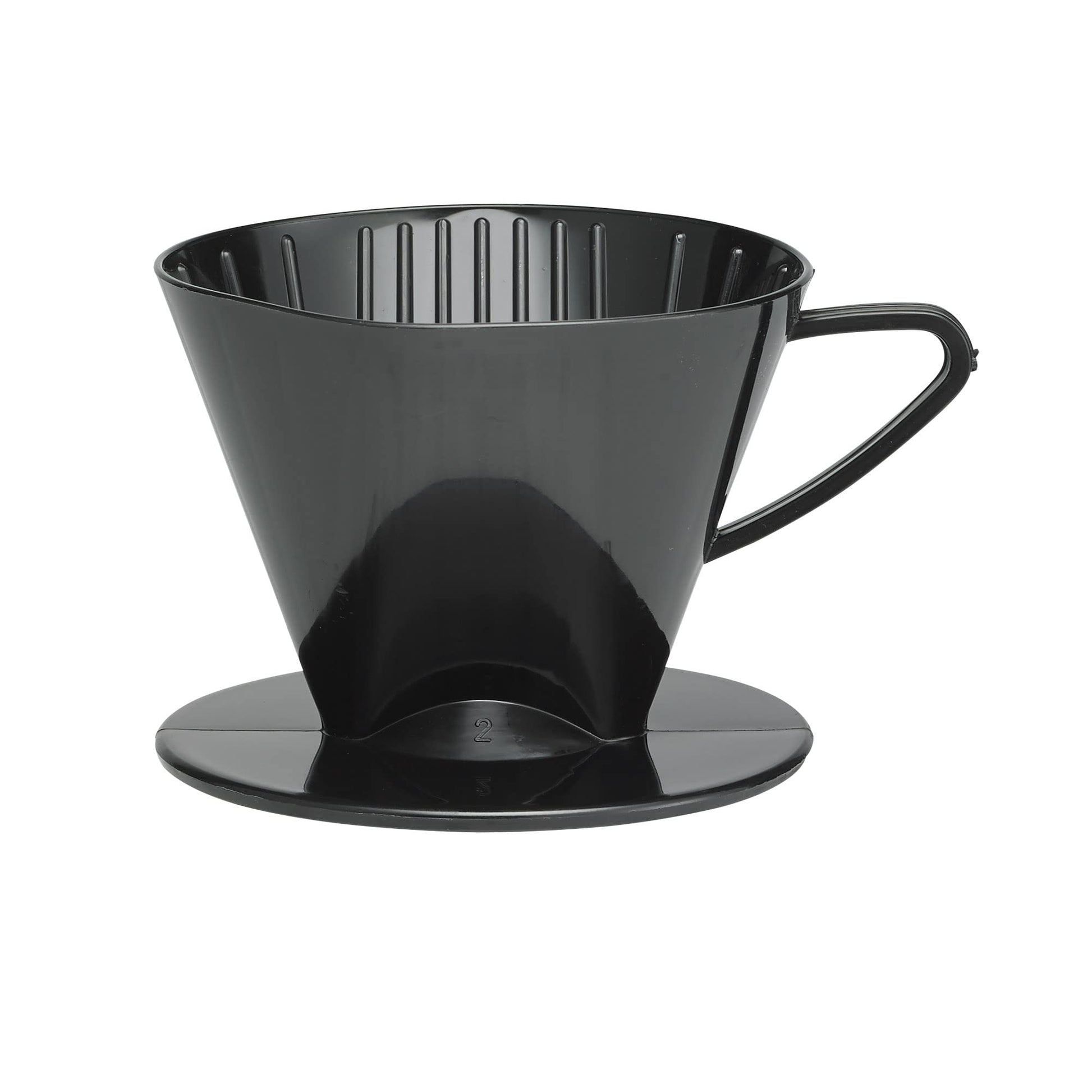 Fino Pour-Over Coffee Brewing Filter Cone, Number 2-Size, Black, Brews 2 to 6-Cups