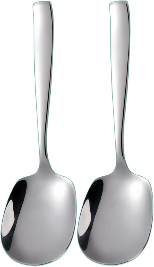 X-Large Buffet Serving Spoon,316L Stainless Steel Heavy duty Serving Spoon,Dishwasher Safe 9.5 inches 2Pack