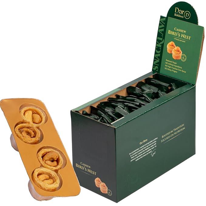 Snacklava Cashew Baklava Fingers - 20 Pack (12 Pieces per Pack) - No Artificial Ingredients, Colors or Preservatives