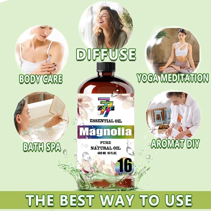 Magnolia Essential Oil (16 oz / 480 ml) ??Magnolia Oils for diffusers, humidifiers, Home Baths, Cleaning Products, Yoga, DIY Soaps and DIY Scented Candles