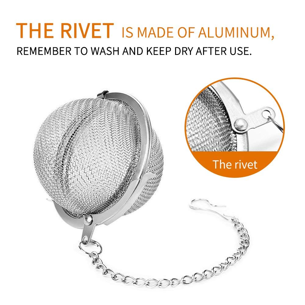 Fu Store 2pcs Stainless Steel Mesh Tea Ball 2.1 Inch Tea Strainers