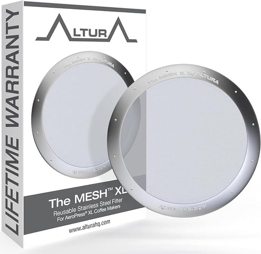 ALTURA The MESH XL Stainless Steel Filter for AeroPress Coffee Makers ??Reusable Metal Filter Replacement for Rich Flavor, Travel, and Eco-Friendly Brewing