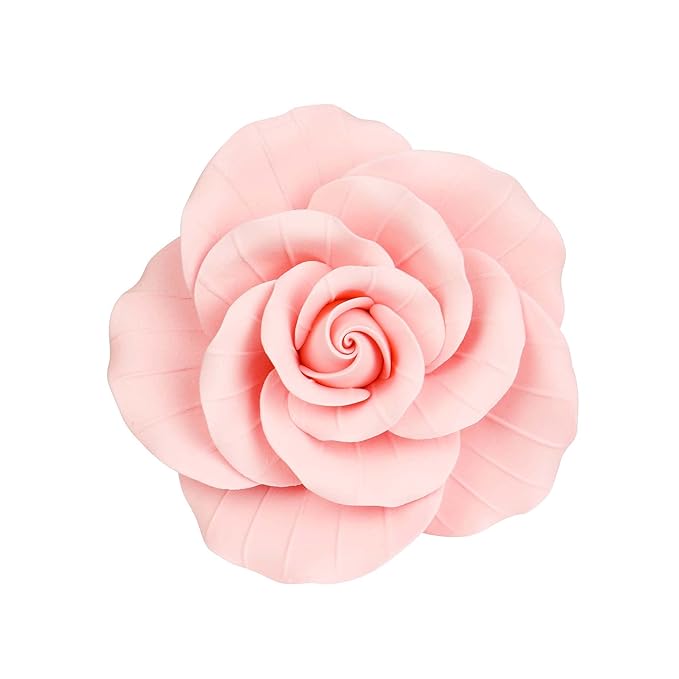 O'Creme Garden Roses Gumpaste Flower Set - Pink - Edible Flowers for Cake Decorating - Sugar Paste Flower Decorations for Cakes, Candy, Cupcake Toppers - Birthday, Wedding, Valentines Day, Baby Shower