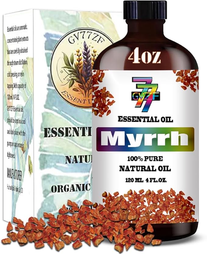 Myrrh Essential Oil (4 oz/120 ml) ??Myrrh Oils for Aromatherapy, diffusers, humidifiers, Home fragrances, DIY Skincare, soap Making, DIY Candle, Relaxation, Yoga, and Meditation