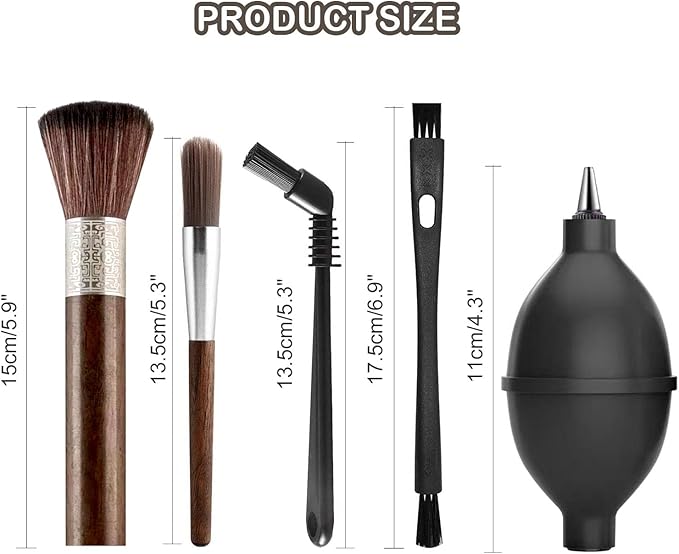 6 Pieces Coffee Brush Set Wooden Cleaning Brush Cleaning Towel and Nylon Espresso Brush for Coffee Machine Group Head, SMALL, Brown, ARE678