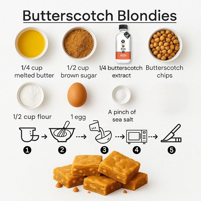 Dolce Flav Natural Butterscotch Extract 2 oz ??Kosher, Sugar-Free, Concentrated Rich Butterscotch Flavoring for Baking, Beverages & Desserts, Includes Measured Dropper