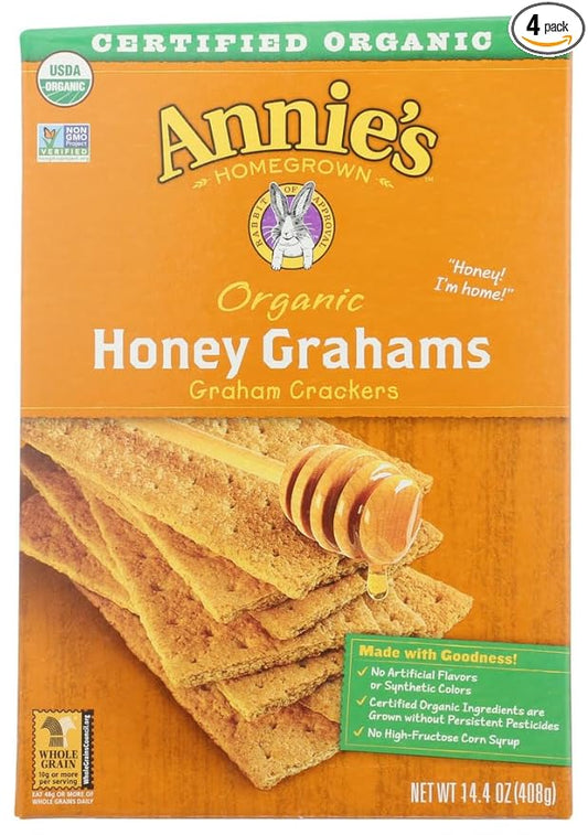 Annie's Homegrown Organic Honey Graham Crackers, 14.4 oz (Pack of 4)