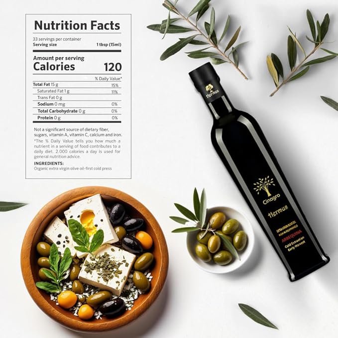 Hermus by Cinagro Extra Virgin Olive Oil, Arbequina Variety, High Polyphenols (500+ ppm), Cold Press, Early Harvest, Turkish Origin, Single Estate. (1)
