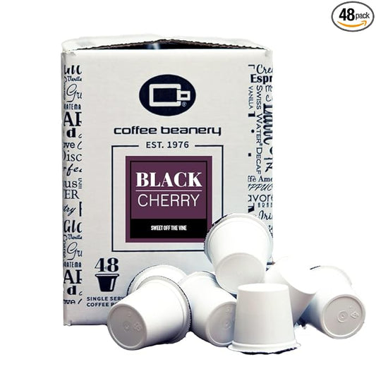 Black Cherry Coffee Pods by Coffee Beanery | 48ct Bulk Medium Roast Arbica Coffee