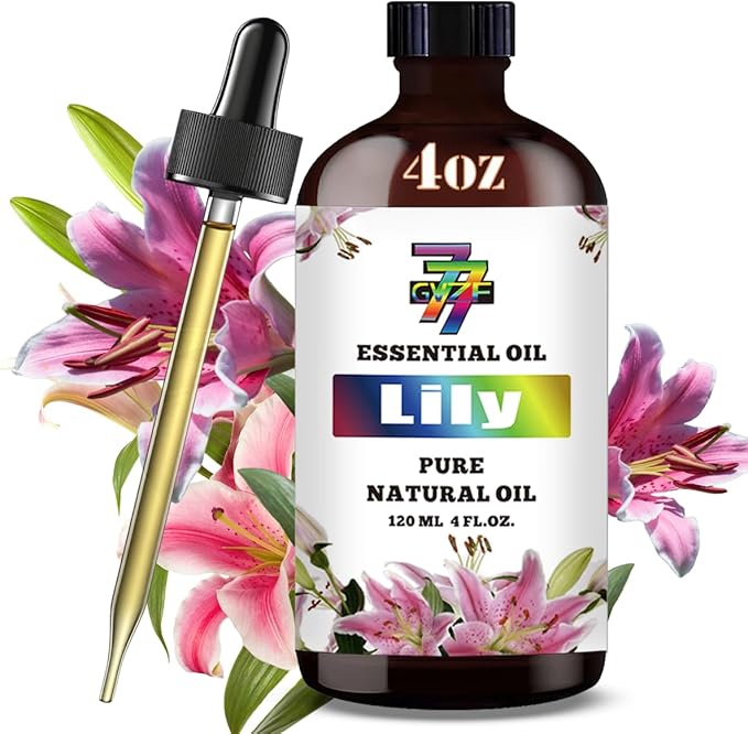 Lily Essential Oil (4 oz/120 ml) ??Lily Oils for Aromatherapy, diffusers, humidifiers, Home fragrances, DIY Skincare, soap Making, DIY Candle Making, Relaxation, Yoga, and Meditation