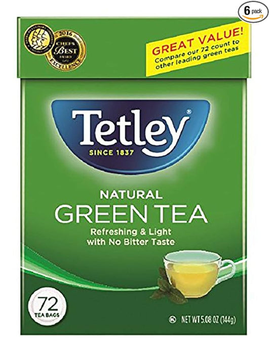 Tetley Green Tea, 72 Teabags (Pack of 6) (Packaging may vary)
