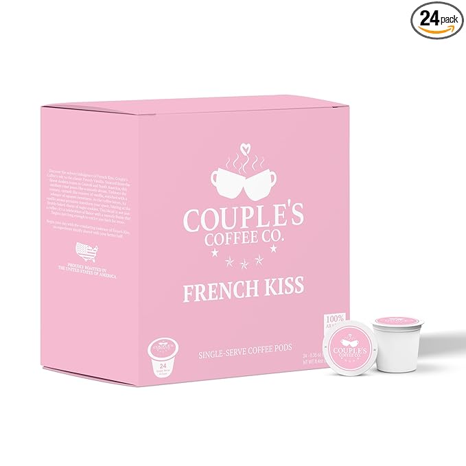 Couple's Coffee French Vanilla K-Cups | Gives Back to Military Families | Medium Roast Coffee Pods | Gourmet Flavored with Smooth French Vanilla Flavors |100% Arabica Beans | Love at First Sip | 24 Count
