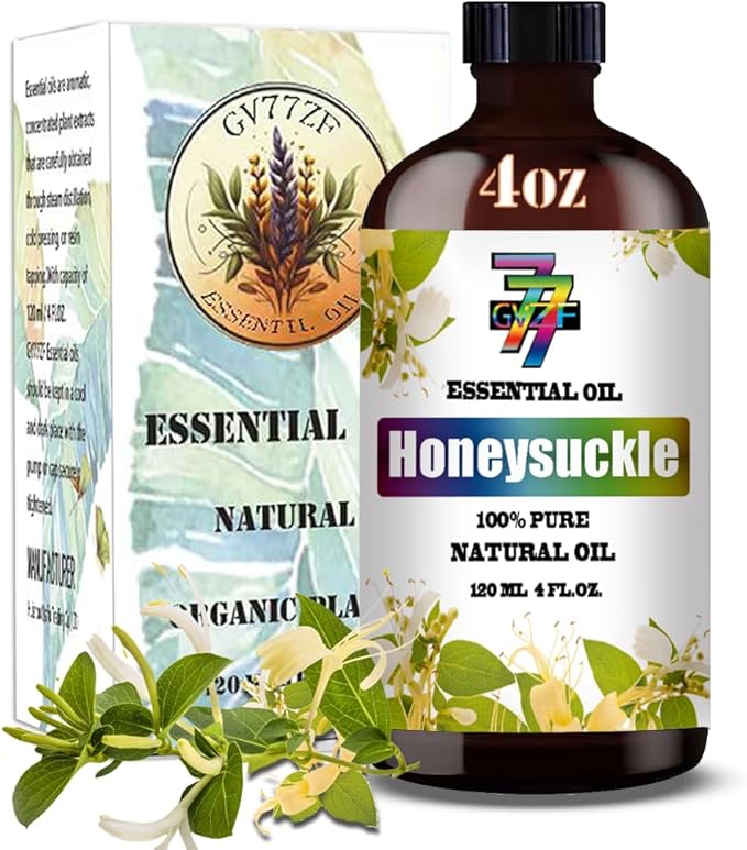 Honeysuckle Essential Oil (4 oz/120 ml) ??Honeysuckle Oils for Aromatherapy, diffusers, humidifiers, Home fragrances, DIY Skincare, soap Making, DIY Candle, Relaxation, Yoga, and Meditation
