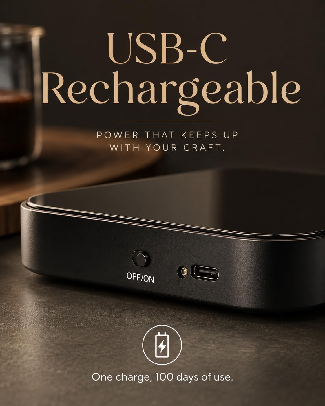 CULIKEM Pour-Over Coffee Scale with Timer, 100-Day USB-C Rechargeable
