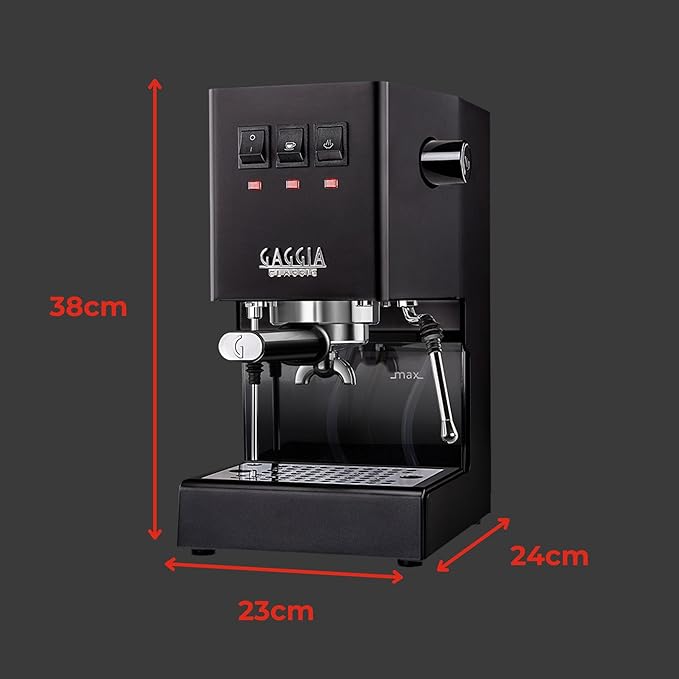 Gaggia RI9380/49 Classic Evo Pro Espresso Machine, Thunder Black, Small