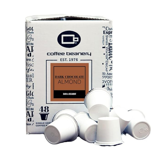 Dark Chocolate Almond Coffee Pods by Coffee Beanery | 192ct Bulk Flavored Coffee Pods Medium Roast Coffee