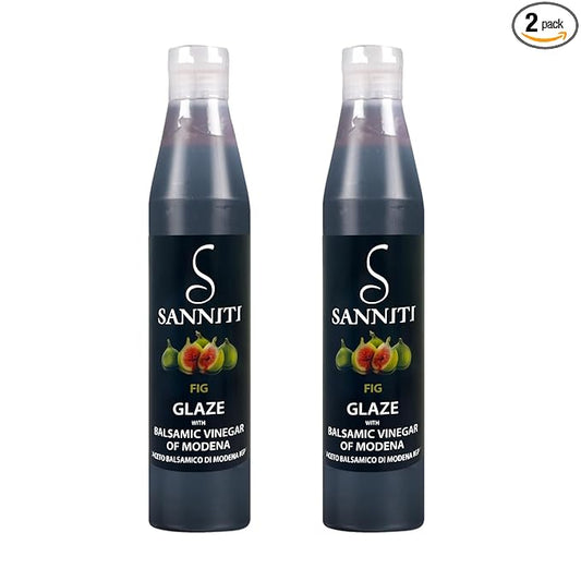 Sanniti Italian Balsamic Vinegar FIG Glaze, 12.9 Ounce (Pack of 2)