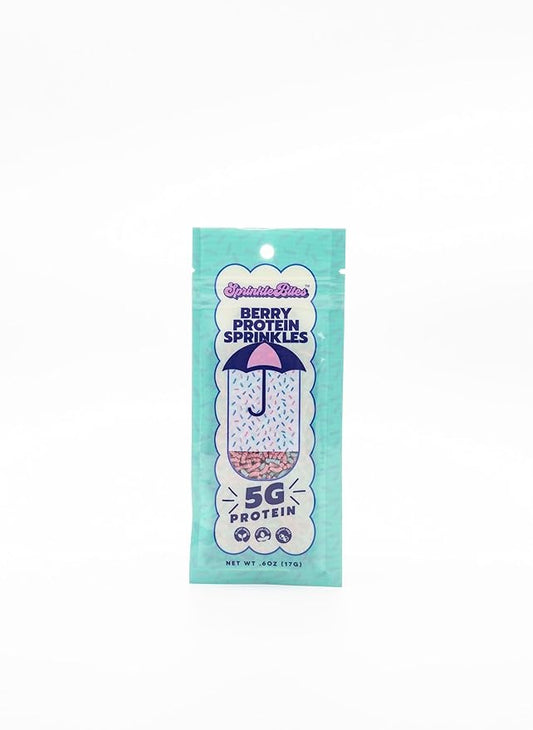 Sprinkle Bites - Blue Sprinkles - 5 Pack - Veggie Protein - Natural Cookie Decorating - Plant Protein Snacks - Cookie Decorating Supplies Sprinkles