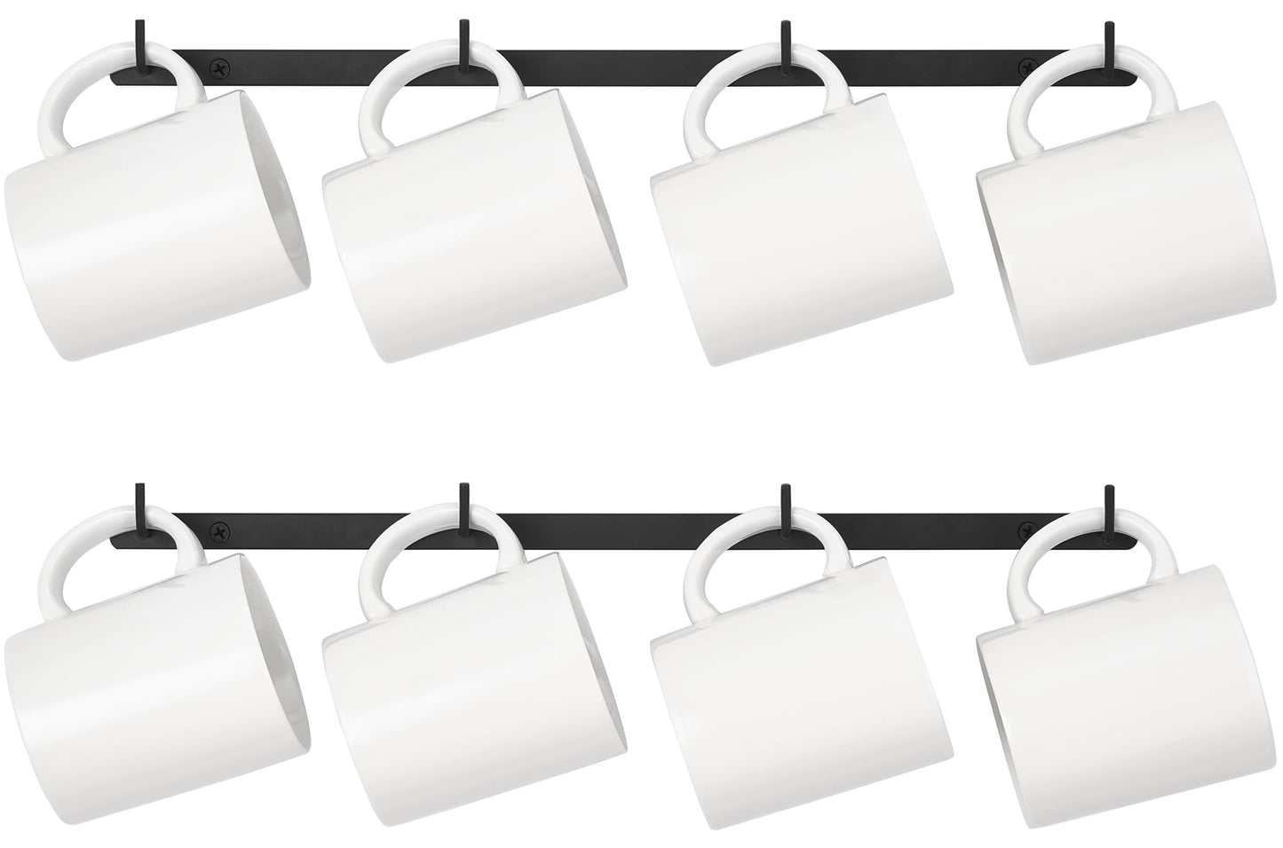 Dahey Mug Rack Wall Mounted Metal Coffee Cup Holder with 12 Hooks, 2 Pack
