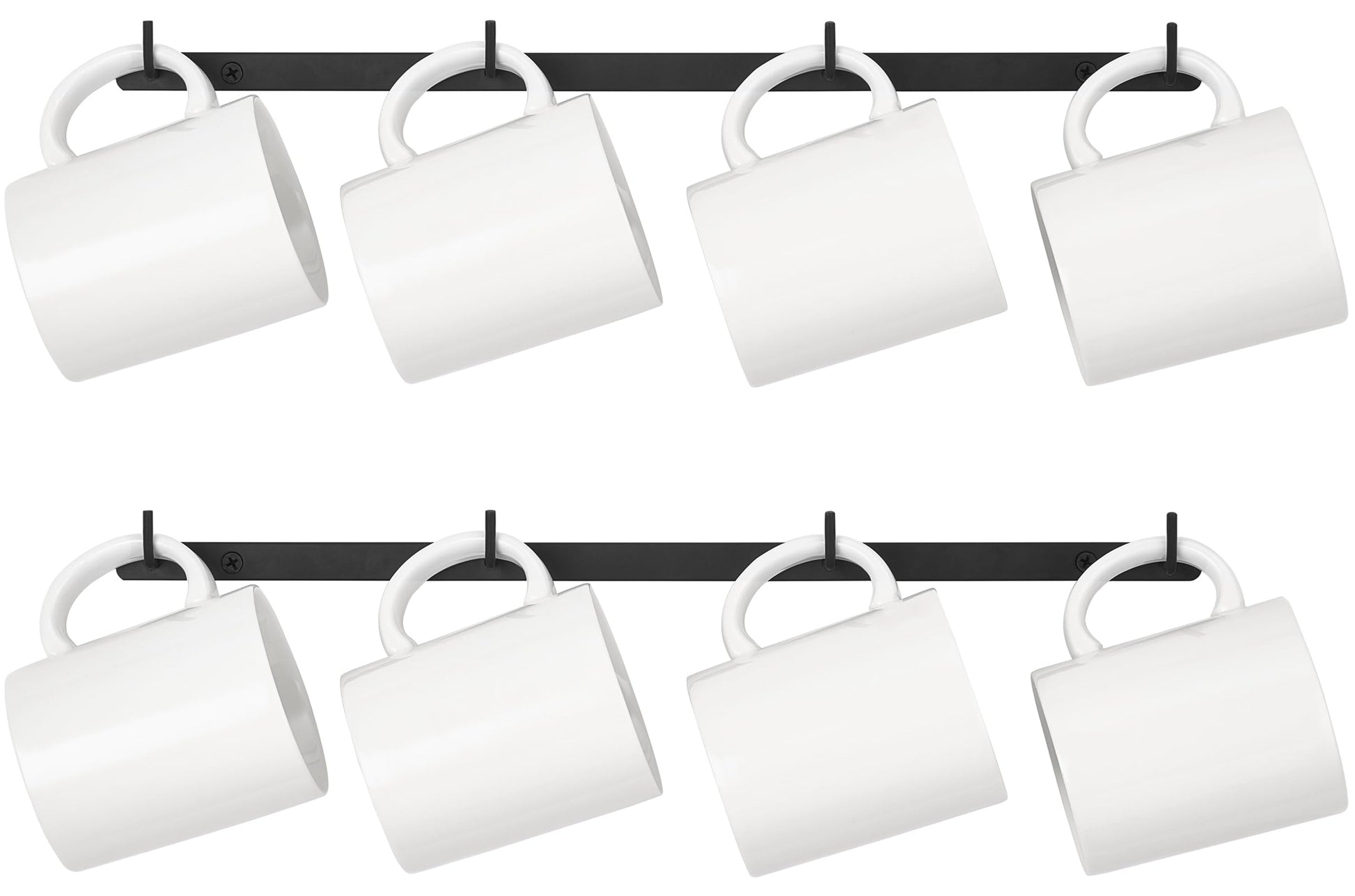 Dahey Mug Rack Wall Mounted Metal Coffee Cup Holder with 12 Hooks, 2 Pack