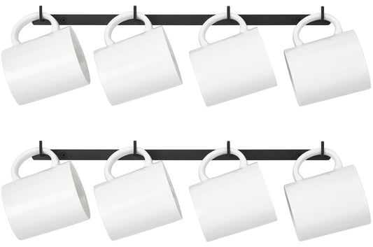 Dahey Mug Rack Wall Mounted Metal Coffee Cup Holder with 12 Hooks, 2 Pack