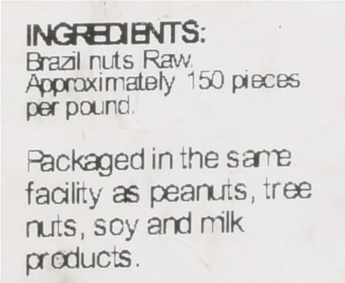 Sincerely Nuts Raw No Shell Brazil Nut, 1lb - Fresh Whole Unsalted Brazilian Nuts - Healthy, Kosher, Vegan & Gluten Free Gourmet Snack Food - All Natural Keto/Paleo Friendly Weight Loss Treat