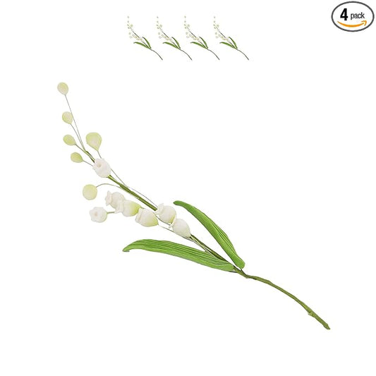 Global Sugar Art Lily of the Valley Sugar Cake Flowers Spray White, 4 Count by Chef Alan Tetreault