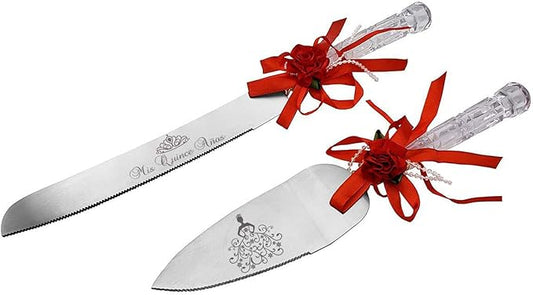 GIFTS INFINITY Personalized Mis Quince Anos Cake Knife and Server Set Valentine's Day Gift (CK-2RD)