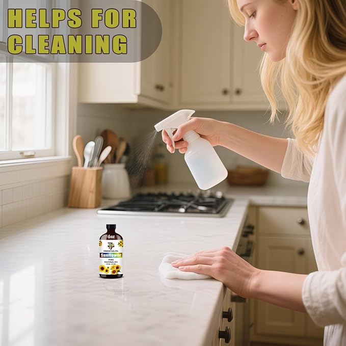 Sunflower Essential Oil (4 oz/120 ml) ??Sunflower Oils for Aromatherapy, diffusers, humidifiers, Home fragrances, DIY Skincare, soap Making, DIY Candle Making, Relaxation, Yoga, and Meditation