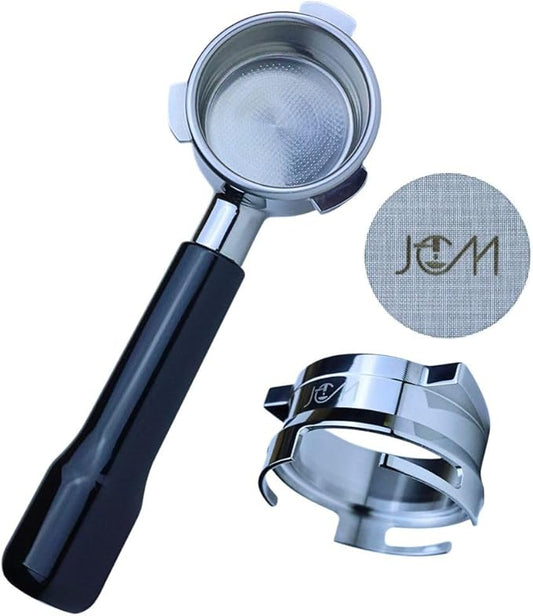 54mm Bottomless Portafilter 3 Ears ABS Handle ??Fits Breville Barista Express, Bambino, Impress, Duo Temp Pro and Infuser ??Includes 18g Filter Basket Hands-Free Dosing Funnel & 1.7mm Puck Screen