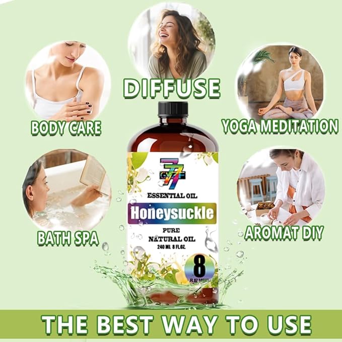 Honeysuckle Essential Oil (8 oz / 240 ml) ??Honeysuckle Oils for diffusers, humidifiers, Home Baths, Cleaning Products, Yoga, DIY Soaps and DIY Scented Candles