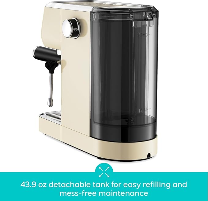 CASABREWS 3700 Essential Espresso Machine 20 Bar, Stainless Steel Coffee Maker with Steam Milk Frother, Espresso Coffee Machine Cappuccino Latte Machine with 43.9oz Removable Water Tank, Creamy