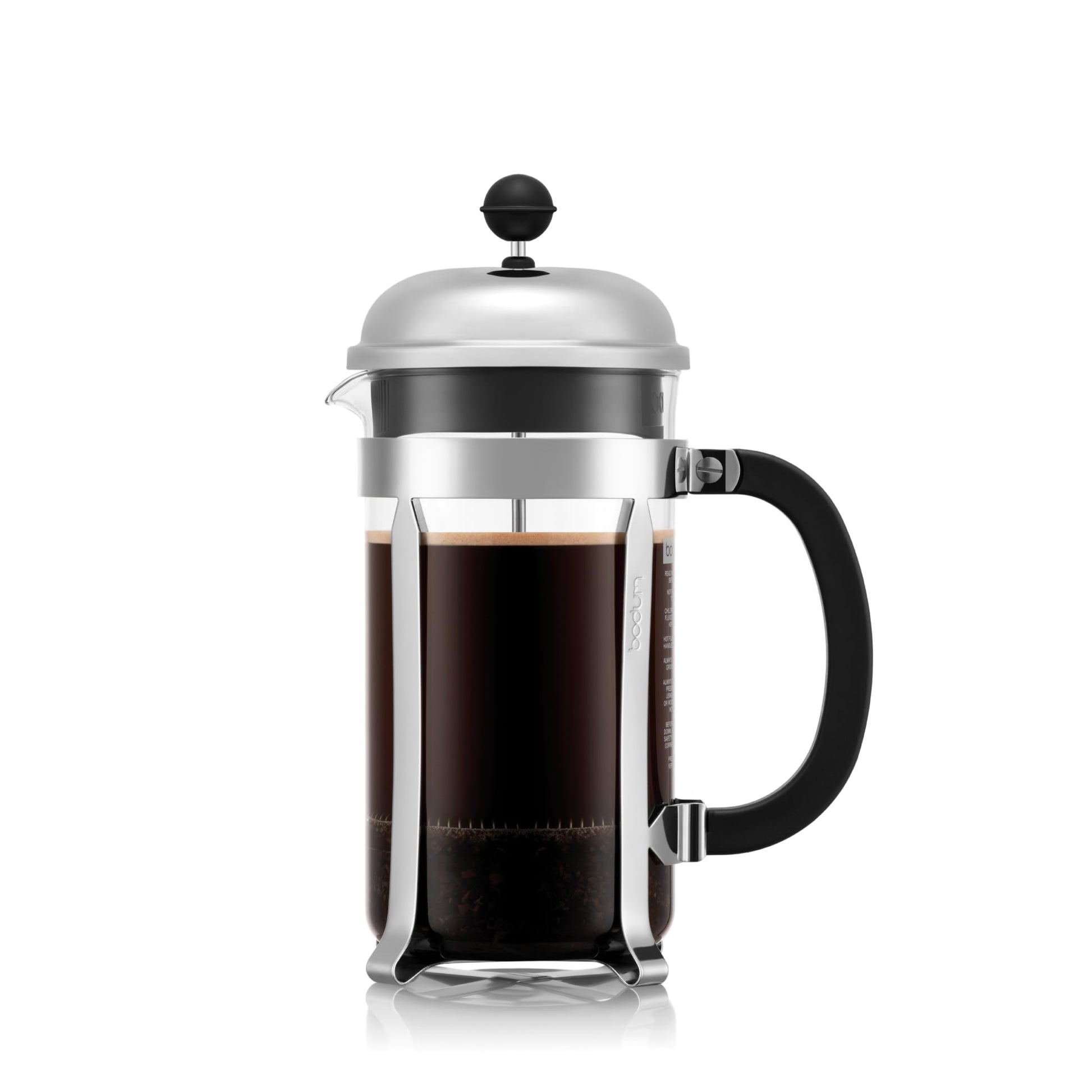 Bodum 34oz Chambord French Press Coffee Maker, High-Heat Borosilicate Glass, Polished Stainless