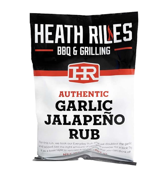Heath Riles BBQ Rub - Garlic Jalapeño Seasoning, Champion Pitmaster Recipe, Legendary Rubs For Smoking & Grilling, 70+ BBQ Championships, 2 lb./32 oz.