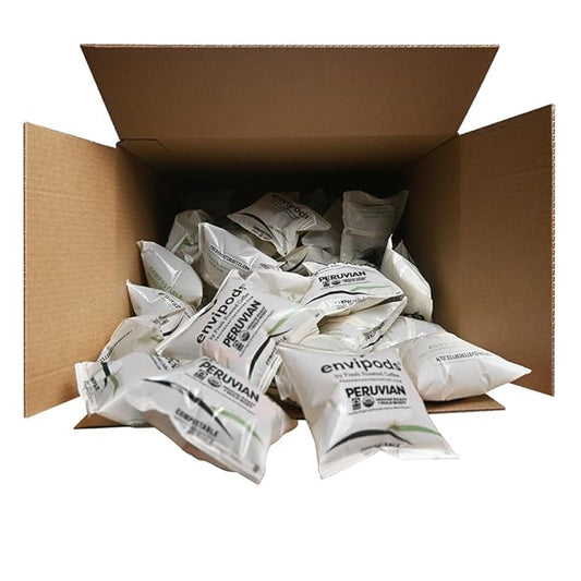 Fresh Roasted Coffee, Organic Peru envipods | Mold & Myco 3rd Party Tested, BPI Compostable, USDA Organic, Kosher | Med Roast 80 CT K-Cup Compatible | Not for use in Ninja or Hamilton Beach Brewers