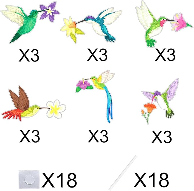 18 Pcs watercolor Hummingbird Dessert Cupcake Toppers Set Bird animals Theme petBaby Shower Boys Girls Happy Birthday Party Decorations
