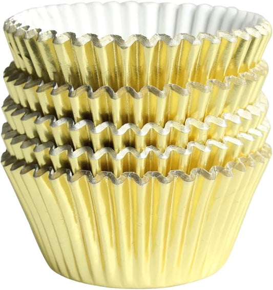 Gold-Foil Cupcake-Liners Paper-Baking-Cupcake,for Birthday Parties, Weddings,Standard Sized(pack of 100ç«???,<div>