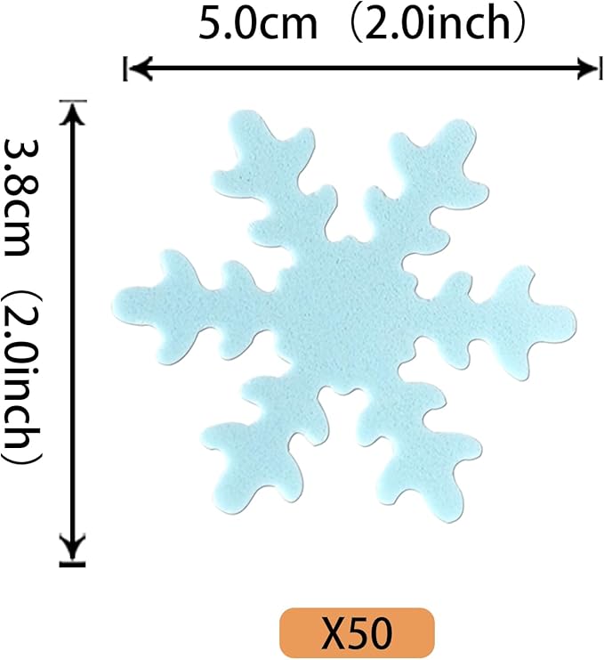 Rsstarxi 50 Pack Edible Snowflake Cake Toppers Snowflakes Cake Decorations Winter Frozen Snowflake Cupcake Toppers for Winter Theme Baby Shower Birthday Party Cake Decorations Blue