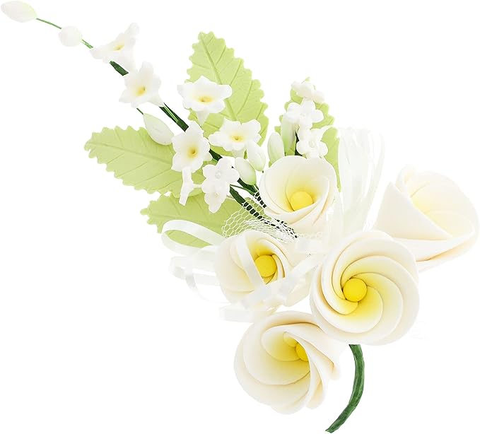 Global Sugar Art Tropical Frangipani Plumeria Sugar Cake Flowers Wedding Cake Topper Large, White, 1 Count by Chef Alan Tetreault