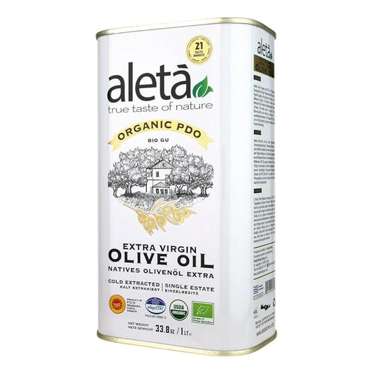 Aleta Farms Olive Oil Extra Virgin, USDA Organic, Single Estate PDO Polyphenol Rich Olive Oil, Cold